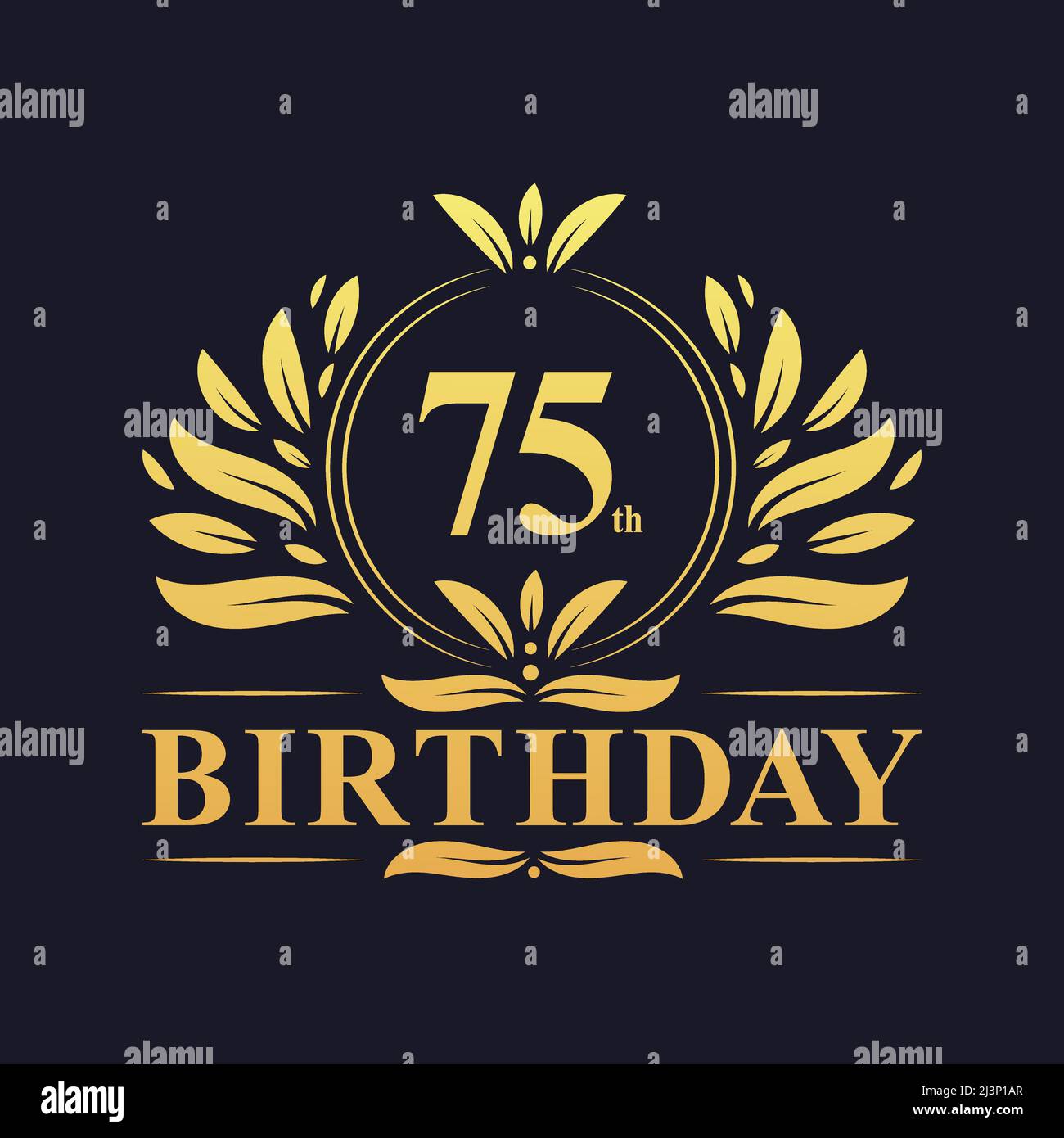 75th Birthday Design, luxurious golden color 75 years Birthday celebration Stock Vector Image & Art - Alamy