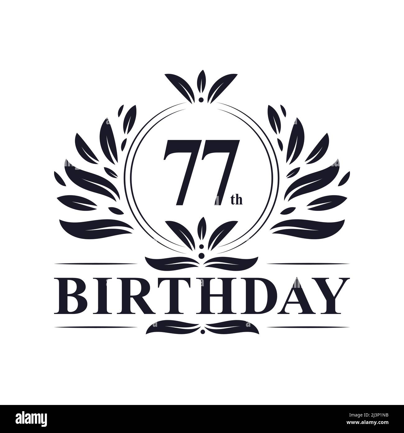 Luxury 77th birthday logo 77 years celebration Vector Image