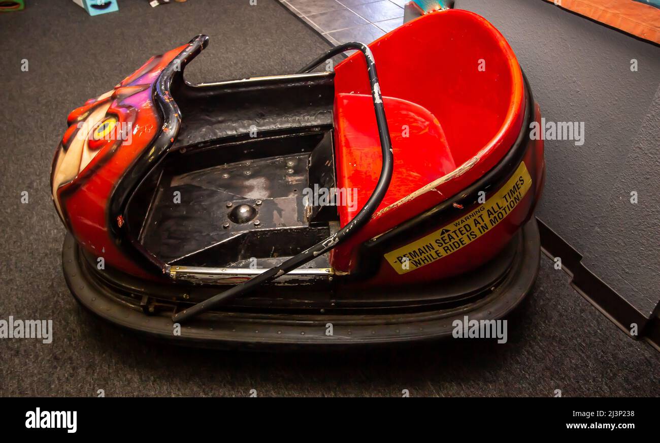 Old Retro Bumper Car With Safety Bar On Display Stock Photo Alamy