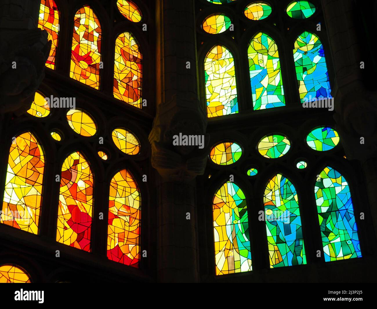 Europe, Spain, Barcelona, Sagrada Familia, Interior, Interiors, Gaudi ...