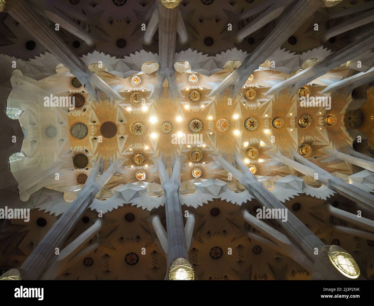 Europe, Spain, Barcelona, Sagrada Familia, Interior, Interiors, Gaudi ...