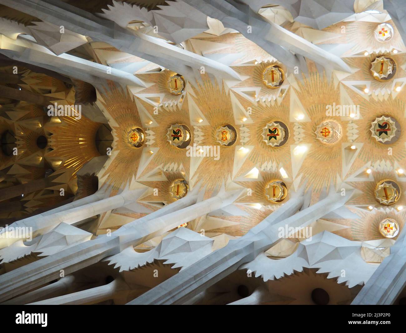 Europe, Spain, Barcelona, Sagrada Familia, Interior, Interiors, Gaudi ...