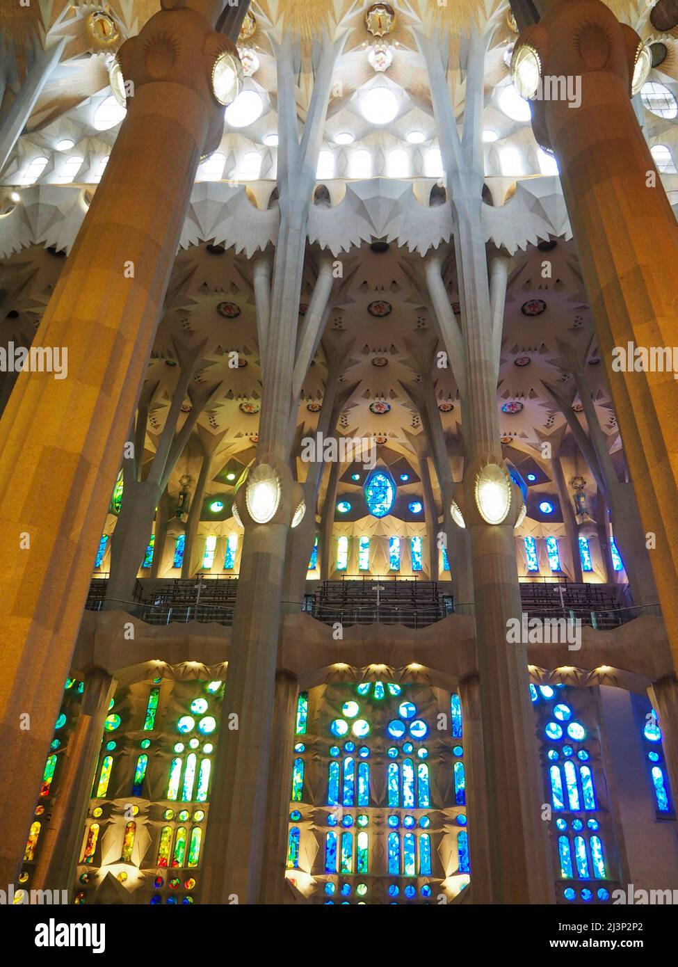 Europe, Spain, Barcelona, Sagrada Familia, Interior, Interiors, Gaudi ...