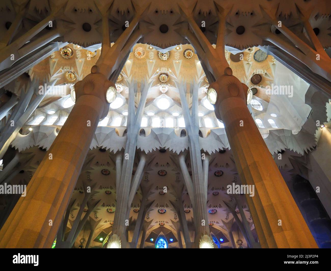 Europe, Spain, Barcelona, Sagrada Familia, Interior, Interiors, Gaudi ...