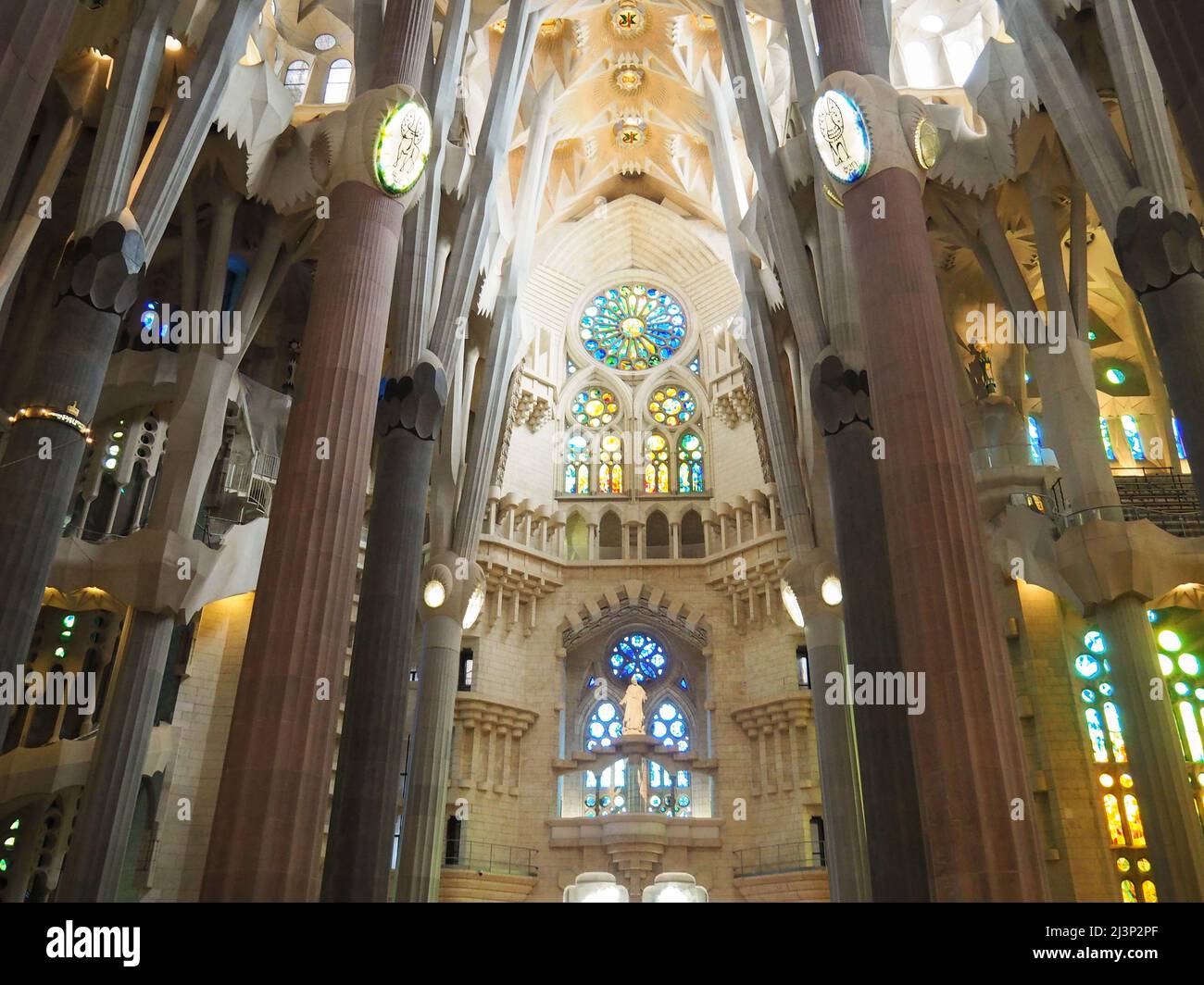 Europe, Spain, Barcelona, Sagrada Familia, Interior, Interiors, Gaudi ...