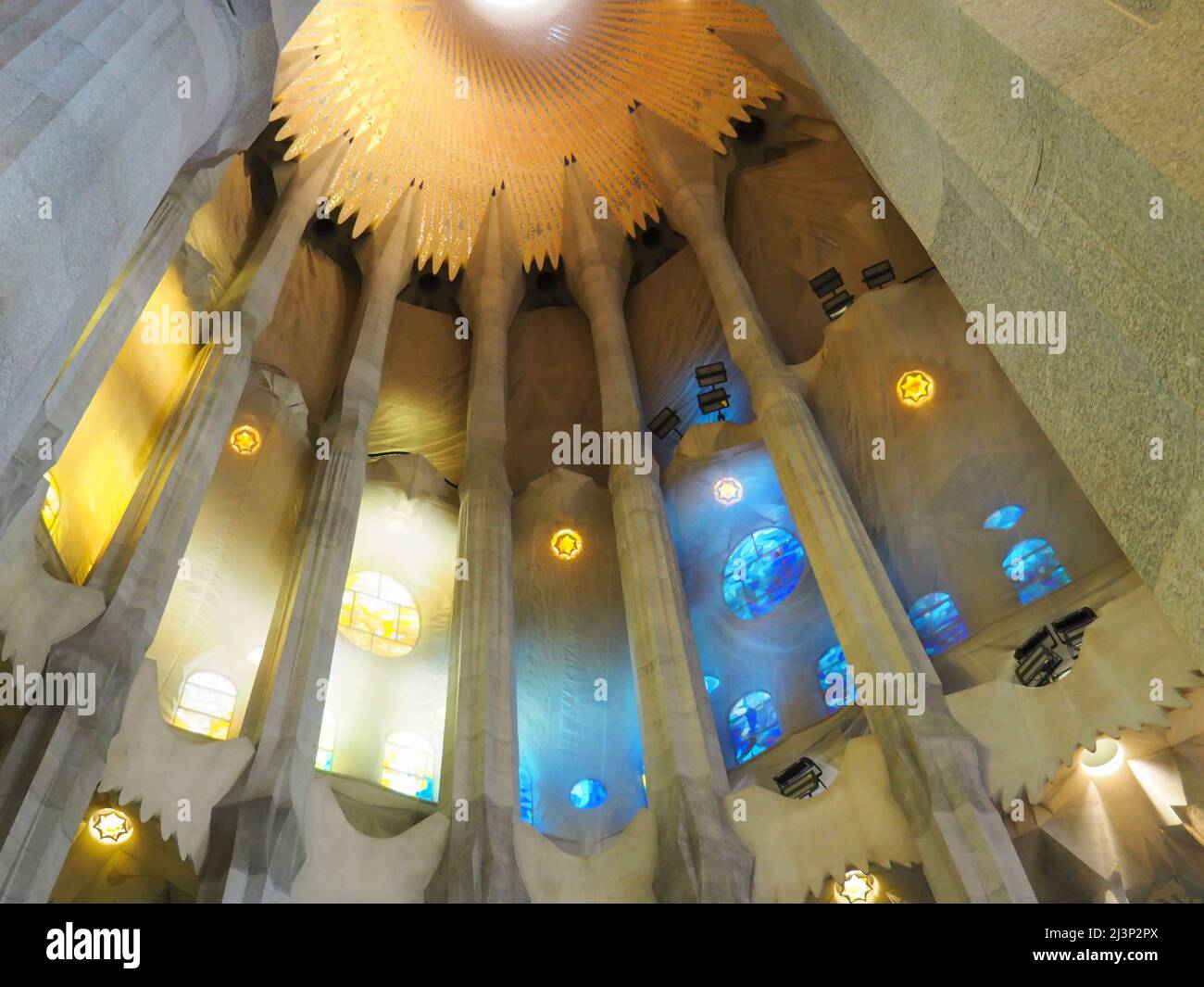 Europe, Spain, Barcelona, Sagrada Familia, Interior, Interiors, Gaudi ...