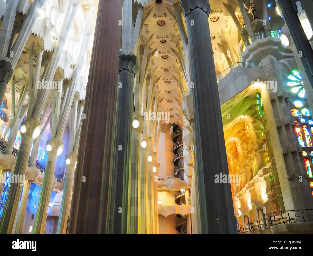Europe, Spain, Barcelona, Sagrada Familia, Interior, Interiors, Gaudi ...