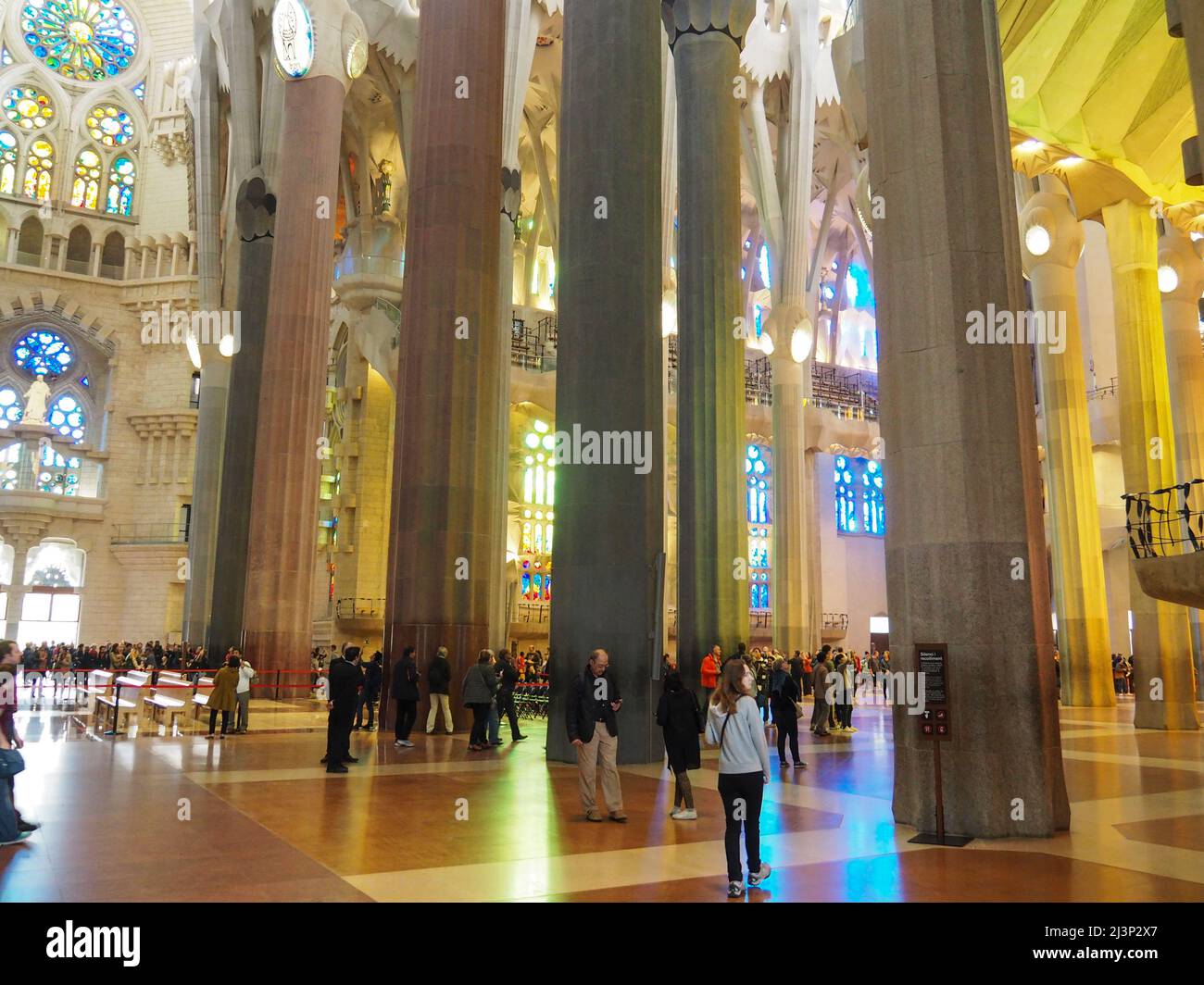 Europe, Spain, Barcelona, Sagrada Familia, Interior, Interiors, Gaudi ...