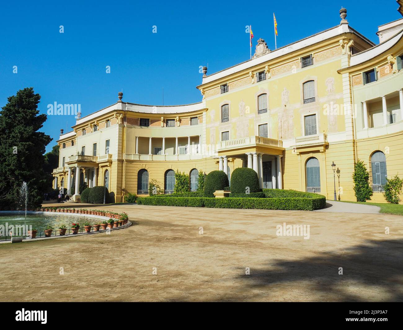 Royal Palace of Pedralbes, Palau Reial de Pedralbes, Barcelona, Spain Stock Photo