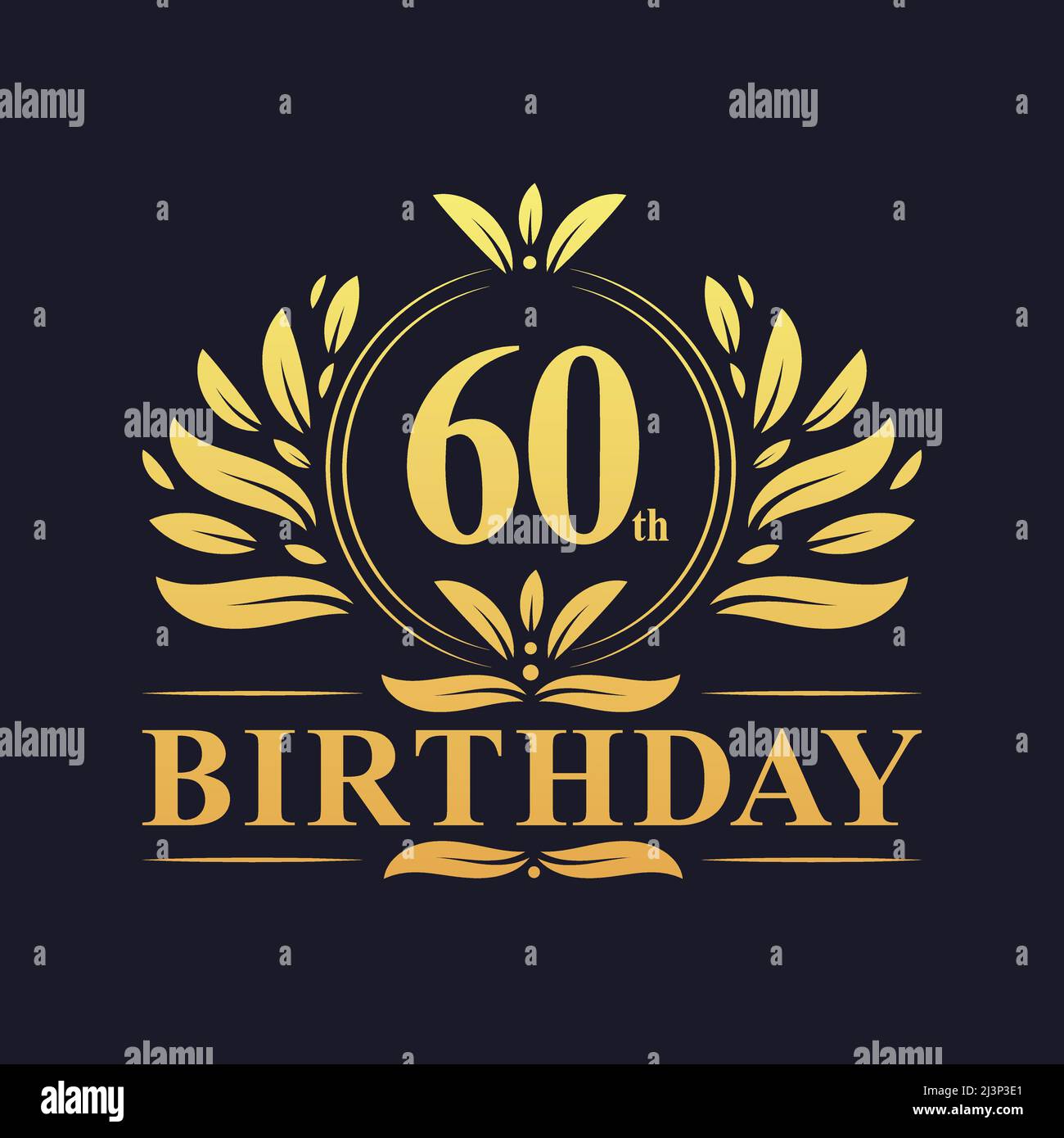 60th Birthday Design, luxurious golden color 60 years Birthday celebration Stock Vector Image & Art - Alamy