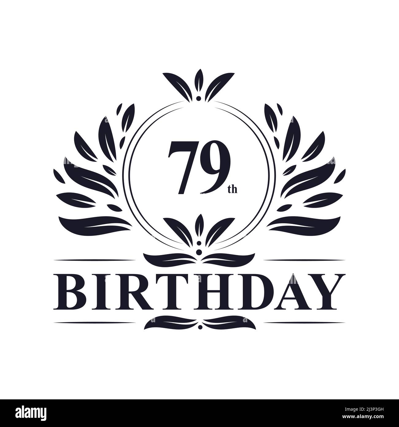 79th Birthday Design, luxurious golden color 79 years Birthday