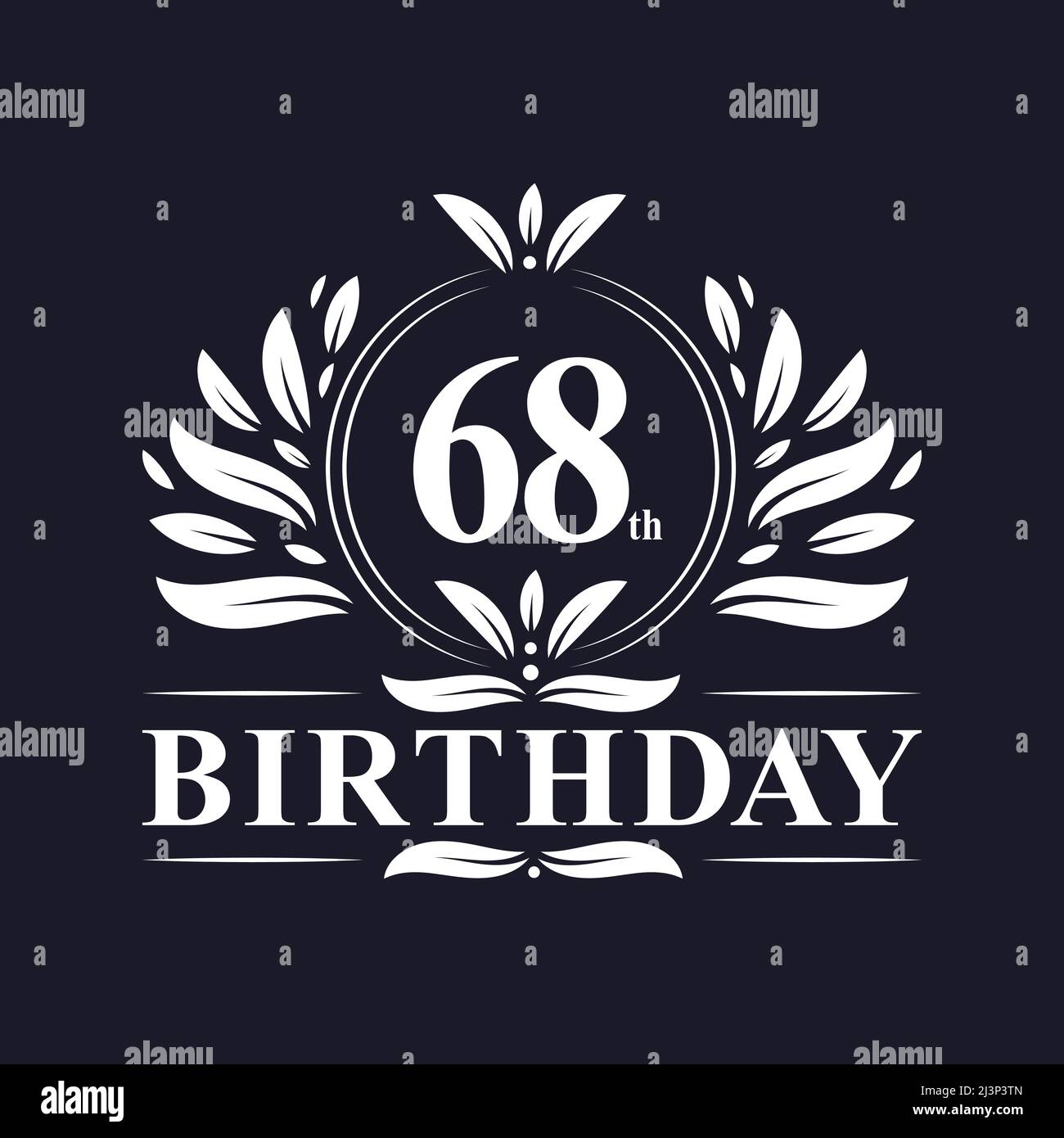 68th Birthday Design, luxurious golden color 68 years Birthday