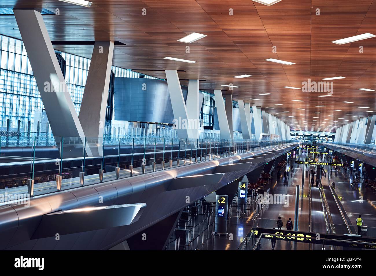 Arriving and departing. Shot of the inside of an airport. Stock Photo
