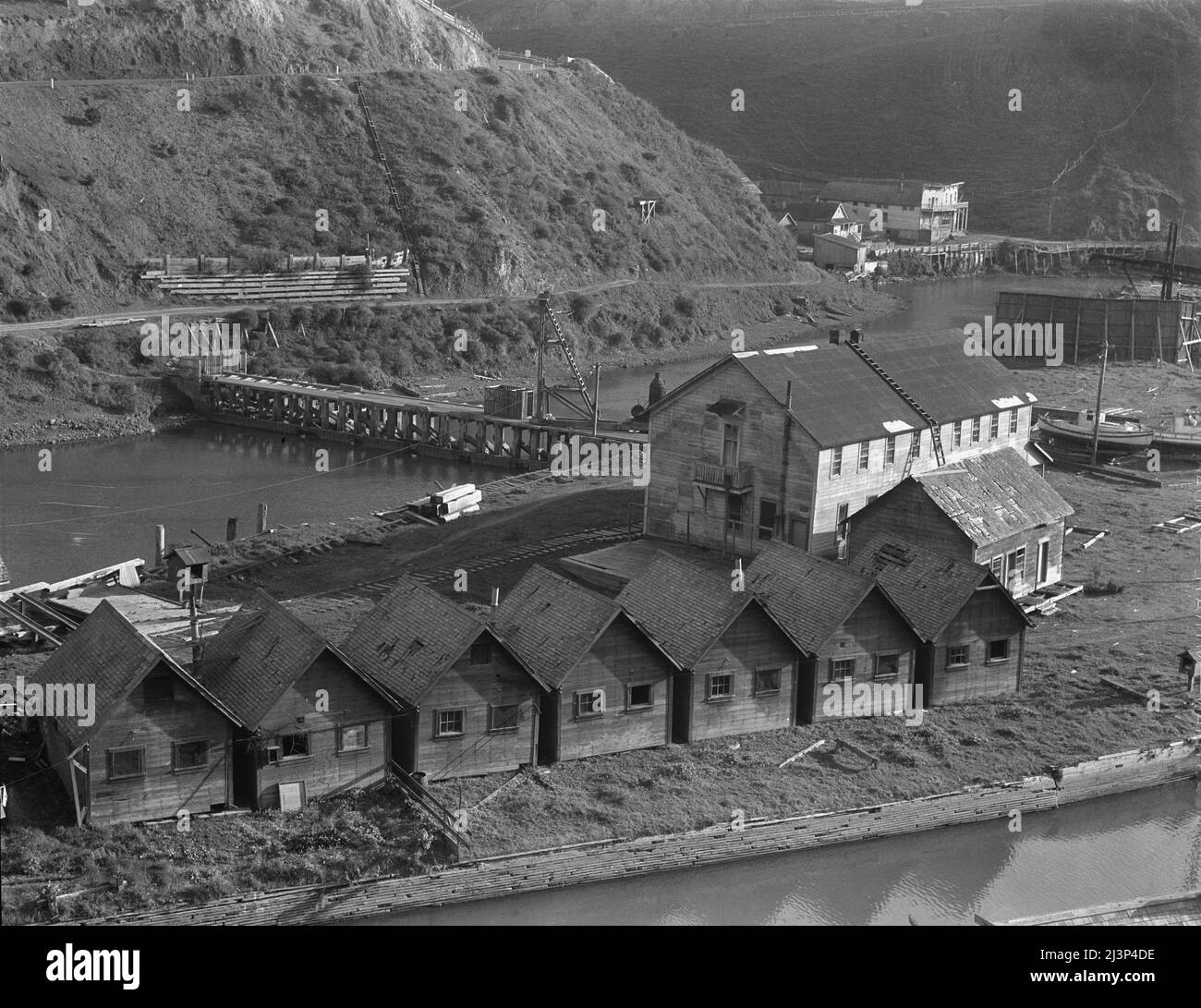Lumber industry of the California north coast. Abandoned lumber town