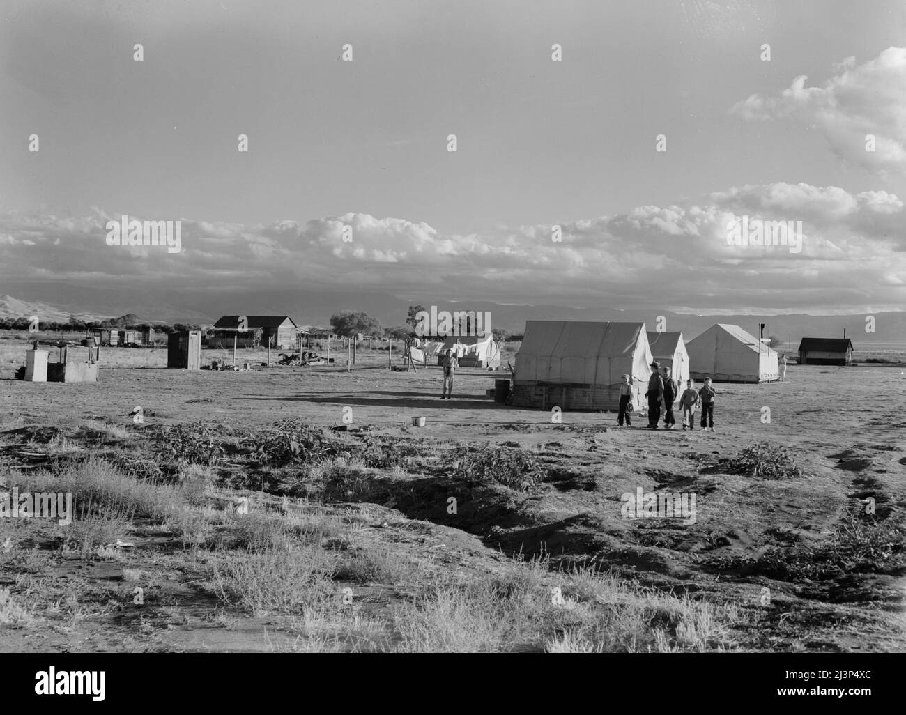 Housing of families living on Works Progress Administration (WPA) jobs on the plains, in the