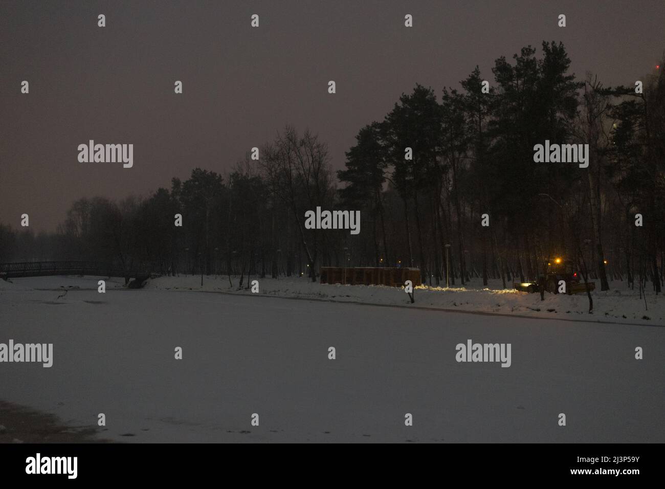 Road defocused light night tree hi-res stock photography and images - Alamy