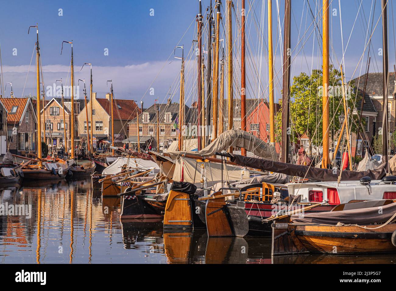 Harbor of the Dutch fishing village Spakenburg on the former Zuiderzee