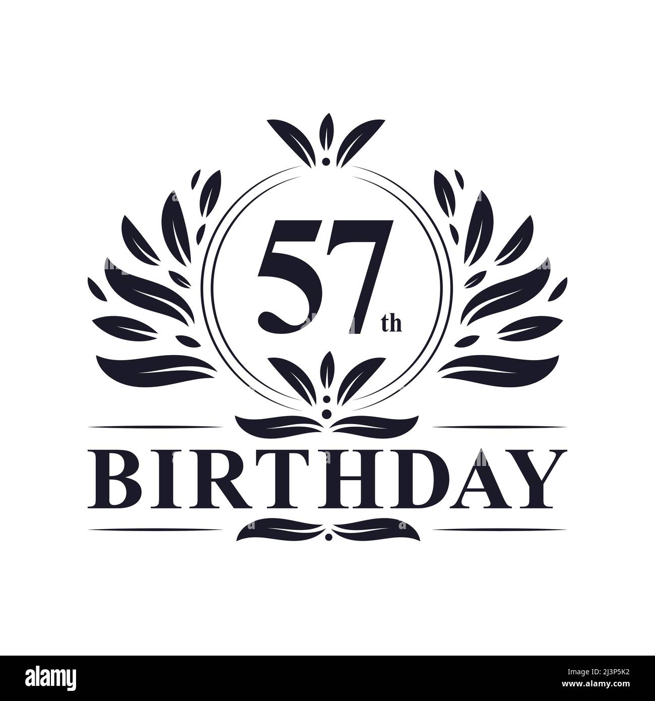 57th Birthday Design, luxurious golden color 57 years Birthday ...