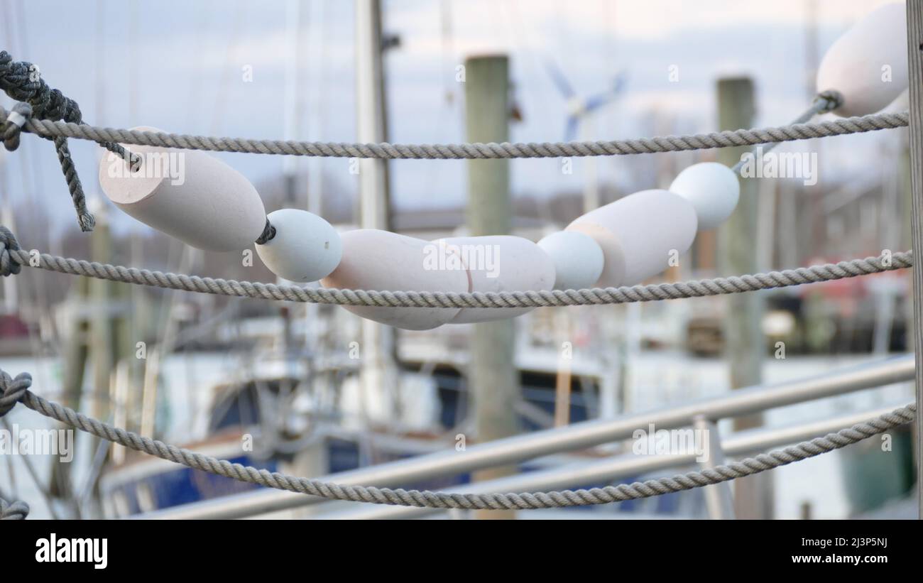 Dockside Marine Rope and Lobster Buoys Stock Photo - Alamy