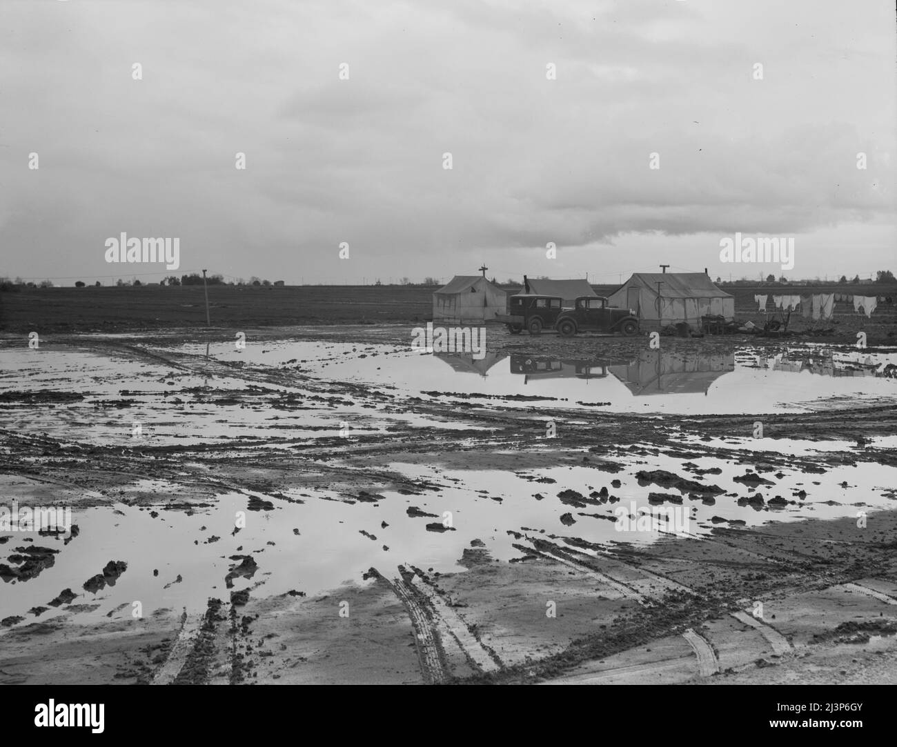 Kern County, California. Migratory workers in winter quarters. Stock Photo