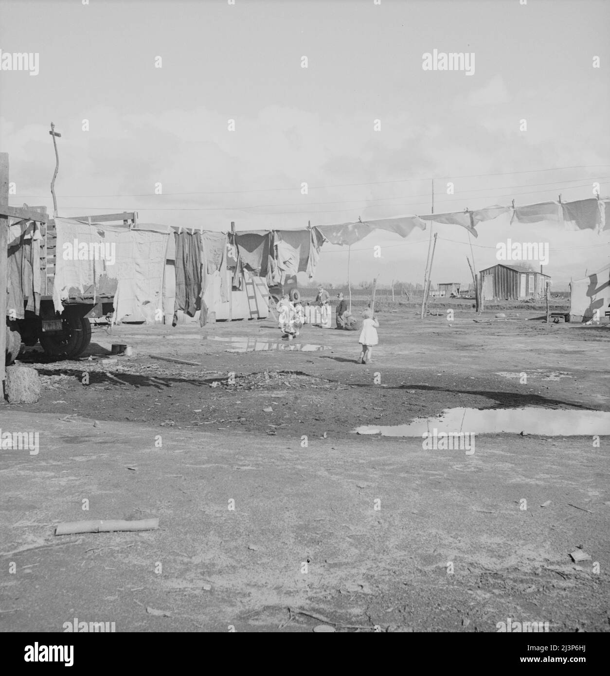 Farmersville, Tulare County. Migrants' winter quarters. Stock Photo