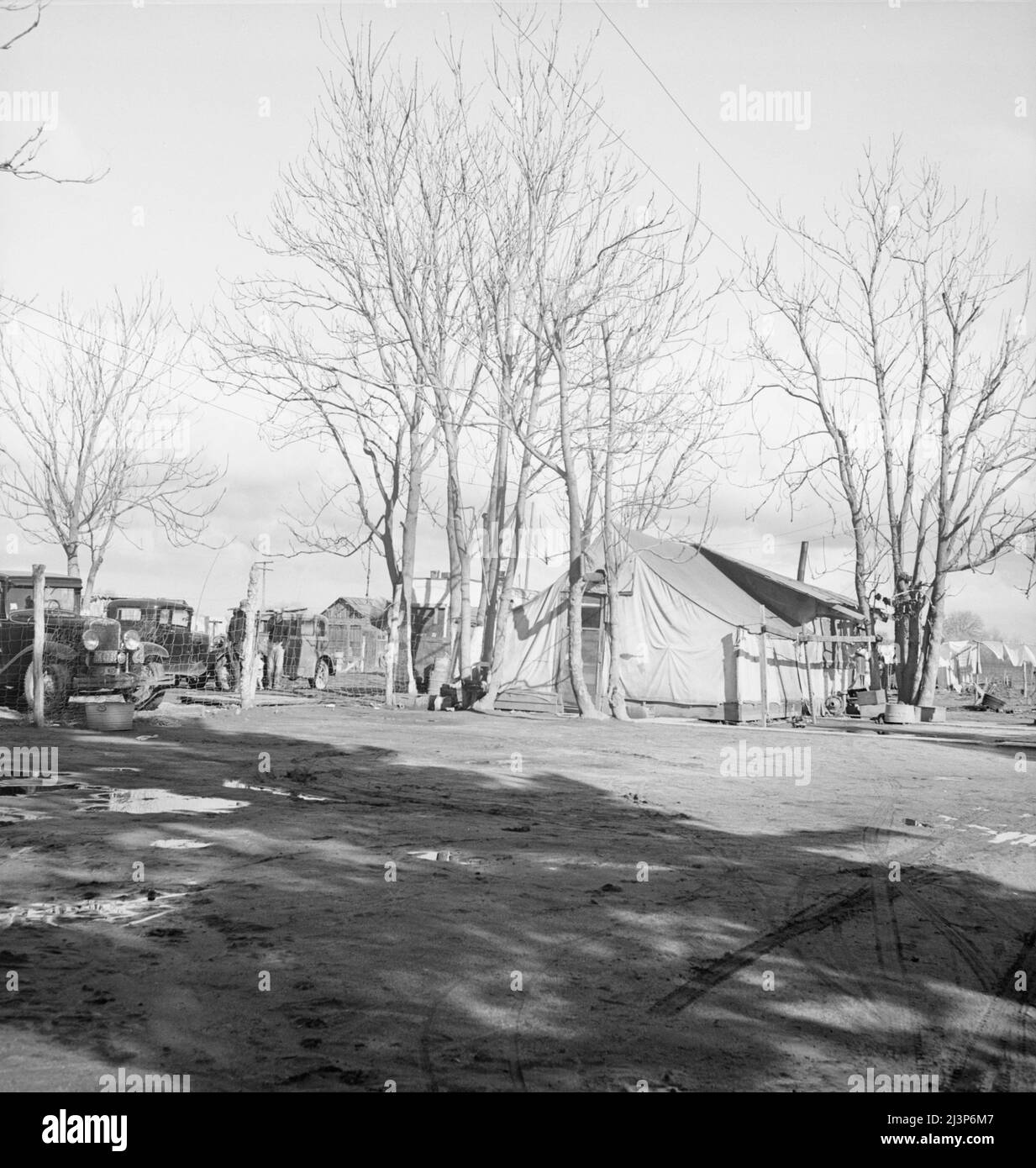 Farmersville, Tulare County. Migrants' winter quarters. Stock Photo