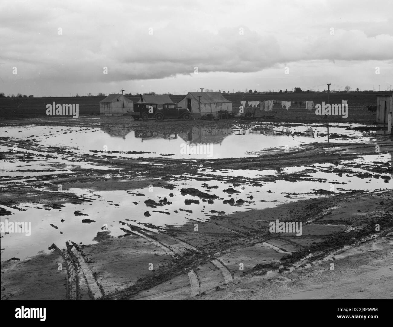 Kern County, California. Migratory workers in winter quarters. Stock Photo