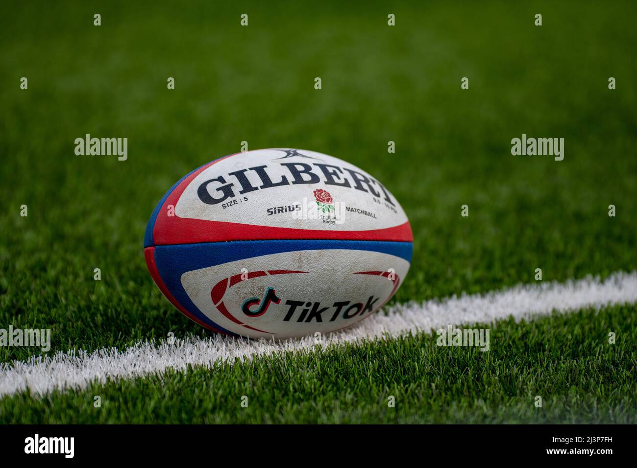 Gloucester, UK. 09th Apr, 2022. Match ball during the TikTok Womens Six Nations match between England and Wales at Kingsholm Stadium in Gloucester, England