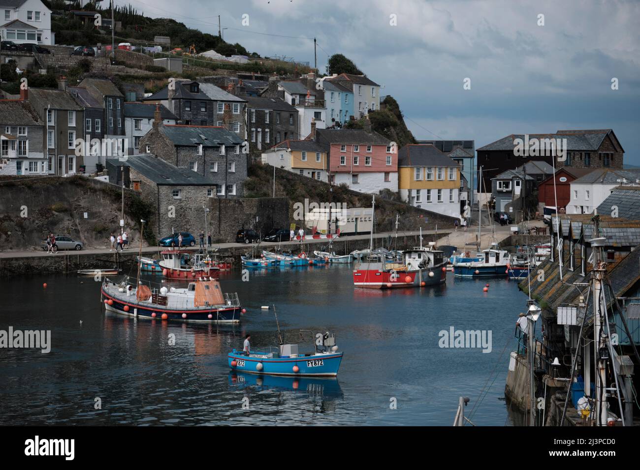 Uk inshore fishing, fishing boat FY872 returning, mevagissey harbour, cornwall 2 Stock Photo