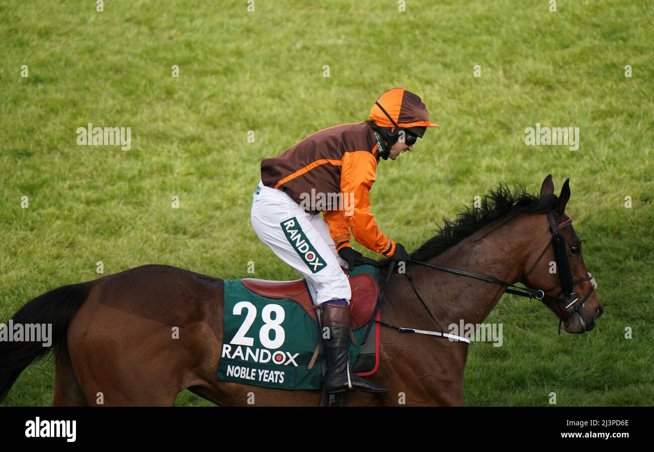 Noble Yeats ridden by Sam Waley-Cohen wins the Randox Grand National Handicap Chase during Grand National Day of the Randox Health Grand National Festival 2022 at Aintree Racecourse, Liverpool. Picture date: Saturday April 9, 2022. Stock Photo