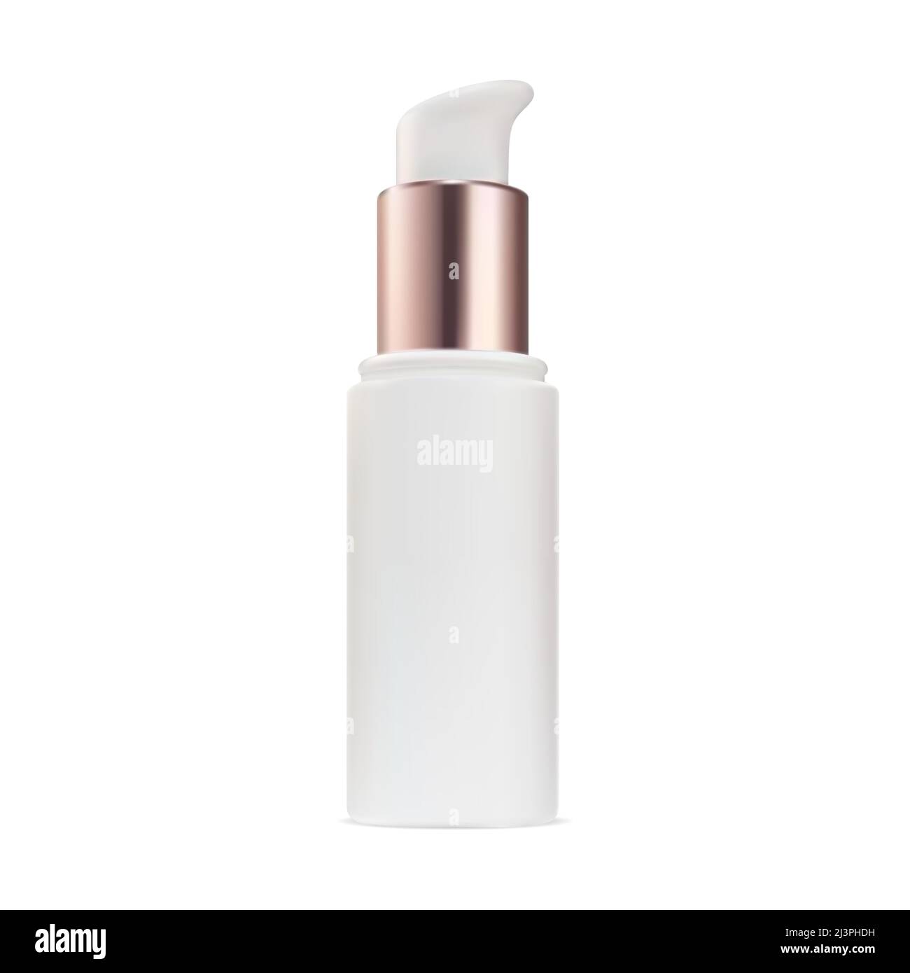 Cosmetic serum pump bottle, glass dispenser container. Eye foundation