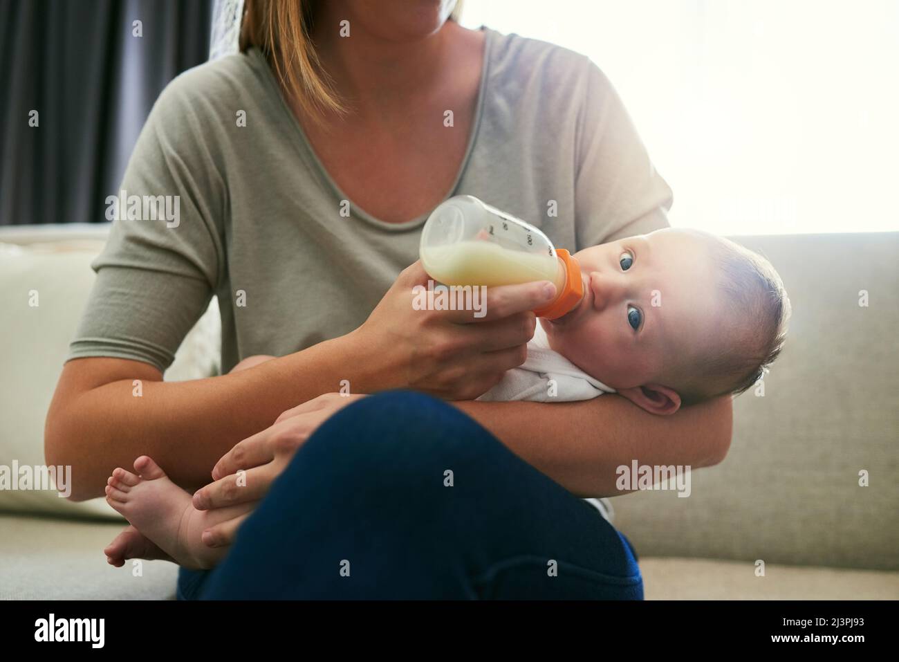 I always make sure my baby drinks her bottle. Shot of an unrecognizable