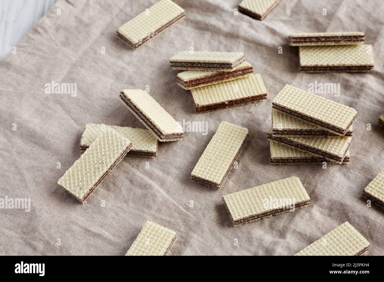 Homemade Wafer Cookies with Hazelnut Cream, side view Stock Photo Alamy