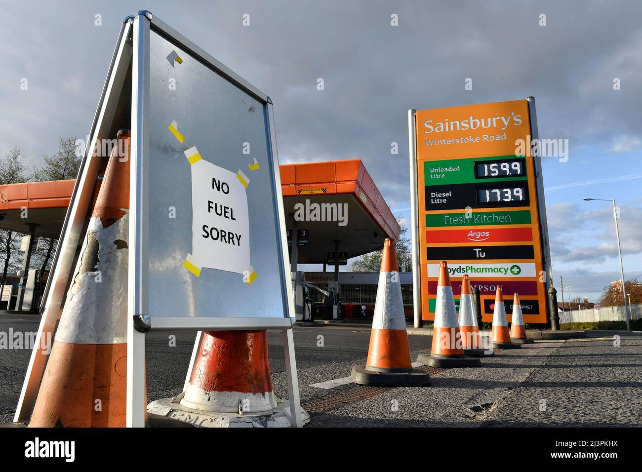 Sainsburys petrol station forecourt in hires stock photography and