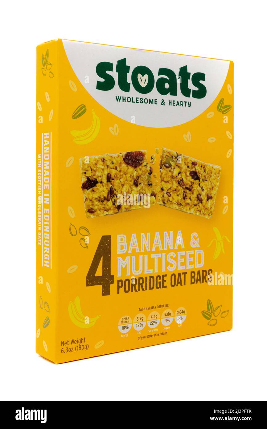 Stoats - Banana & Multiseed Porridge Bars Stock Photo