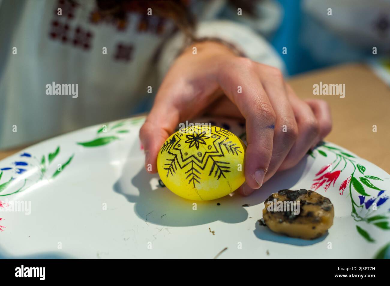 Ukrainian egg decorating class to benefit Ukraine Forward Stock Photo