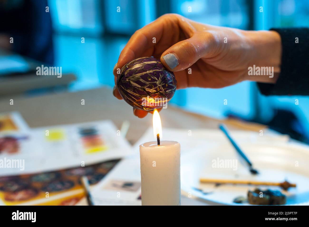 Ukrainian egg decorating class to benefit Ukraine Forward Stock Photo