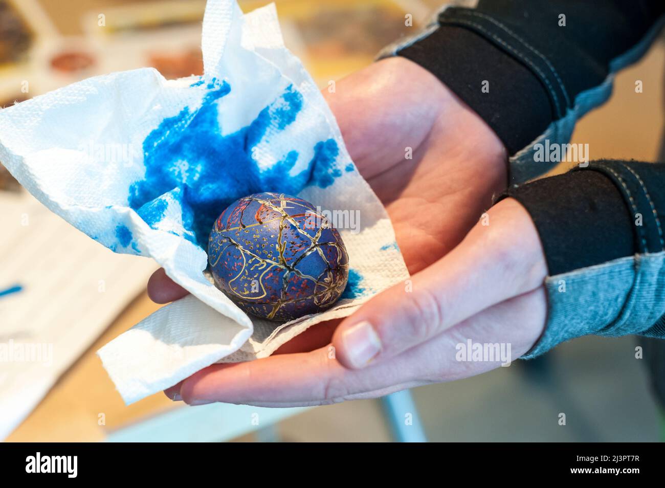 Ukrainian egg decorating class to benefit Ukraine Forward Stock Photo