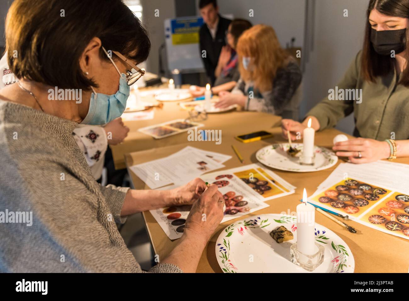 Ukrainian egg decorating class to benefit Ukraine Forward Stock Photo