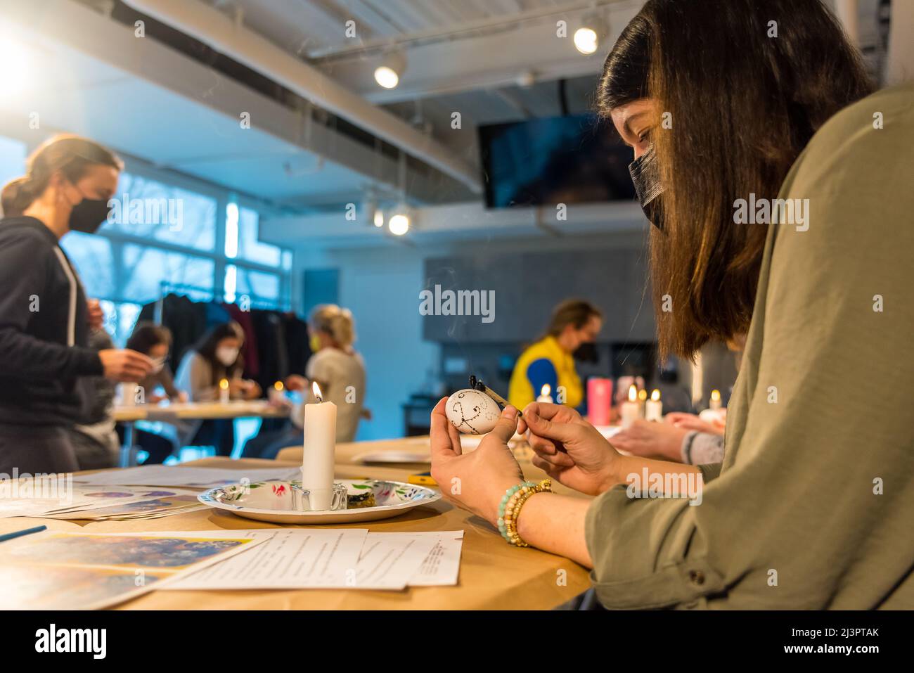 Ukrainian egg decorating class to benefit Ukraine Forward Stock Photo