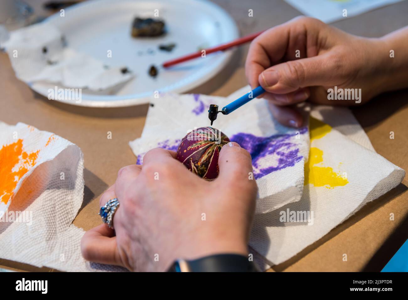 Ukrainian egg decorating class to benefit Ukraine Forward Stock Photo