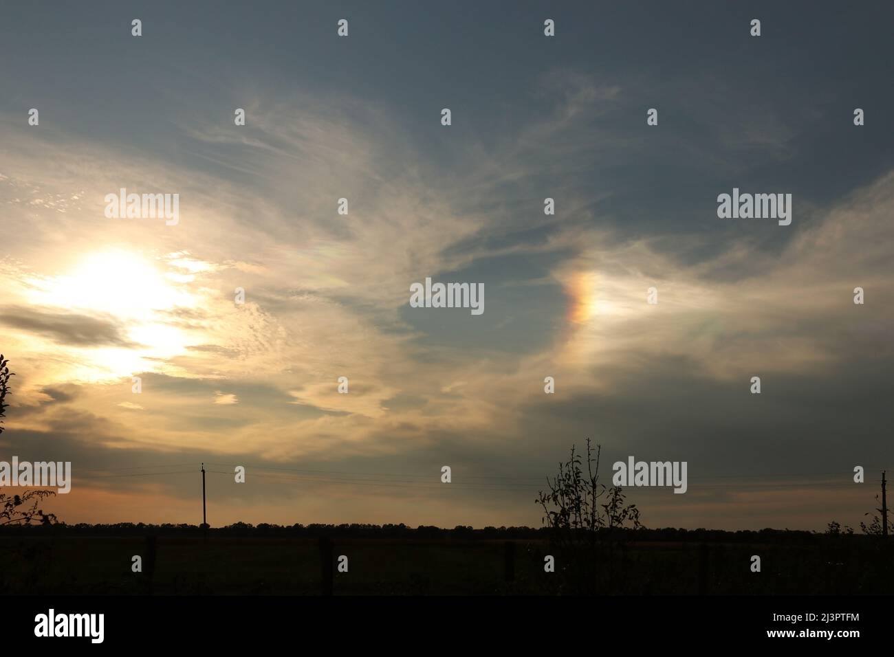 Dark clouds background before thunderstorm. Stormy sky. Stock Photo