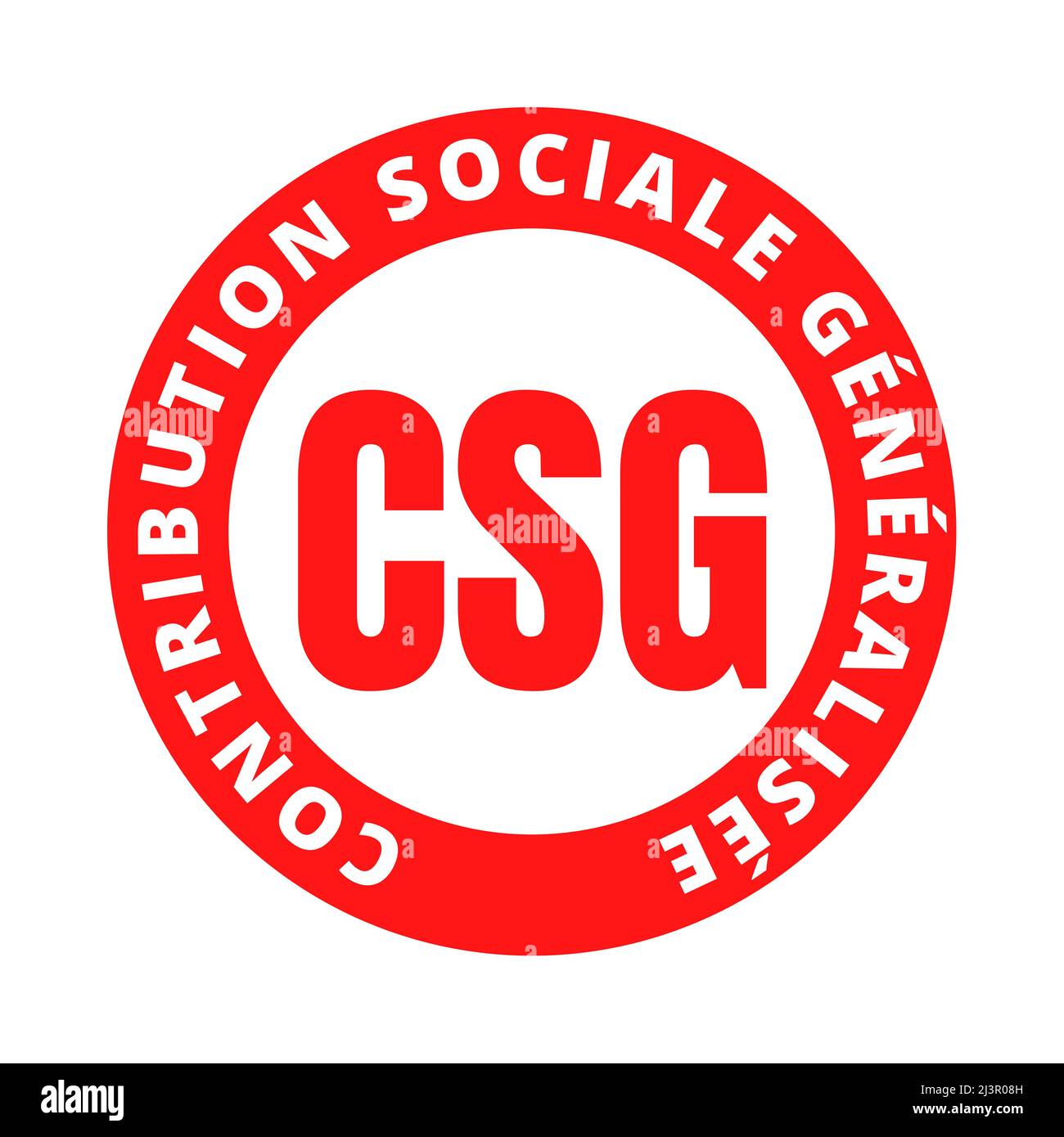 Generalized social contribution symbol icon called contribution sociale generalisee in french language Stock Photo