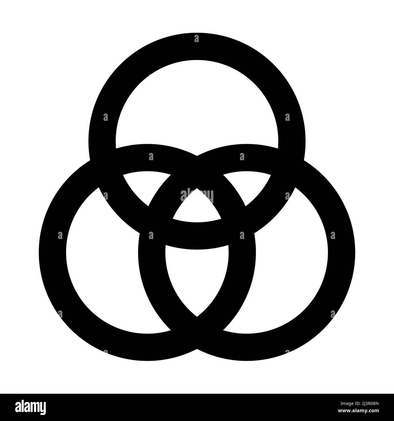 Borromean rings symbol icon illustration Stock Photo