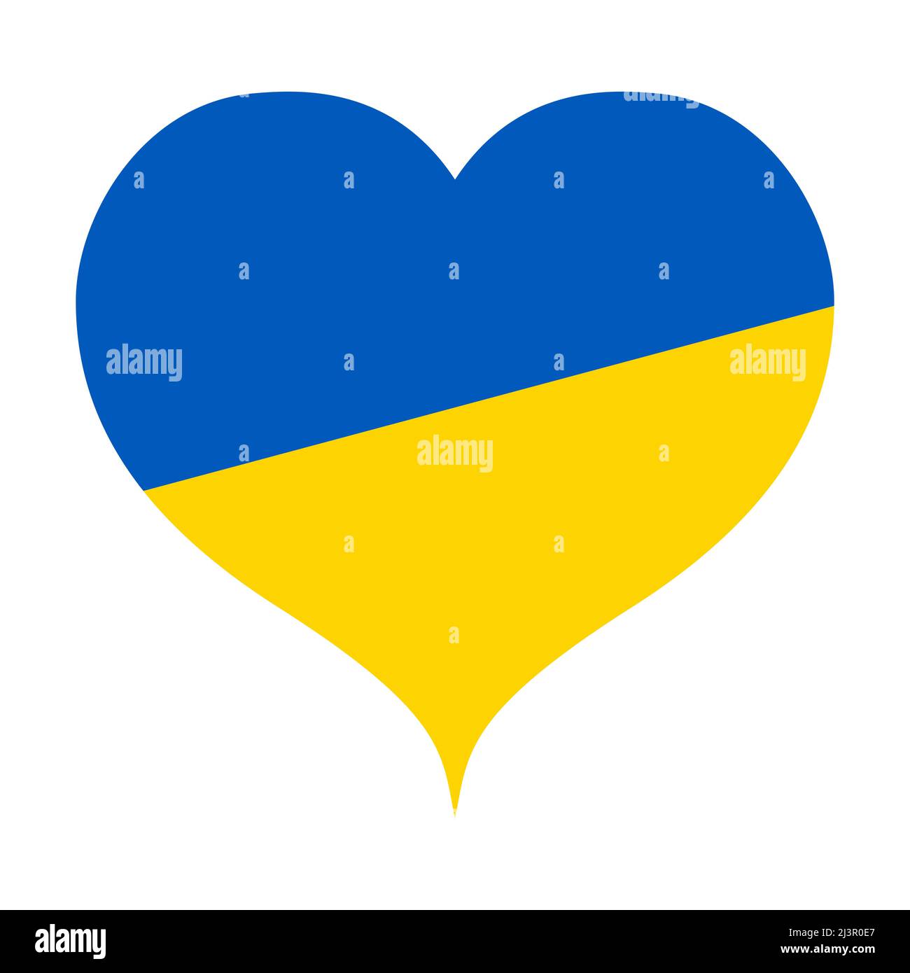 Ukrainian flag heart symbol icon Stock Photo