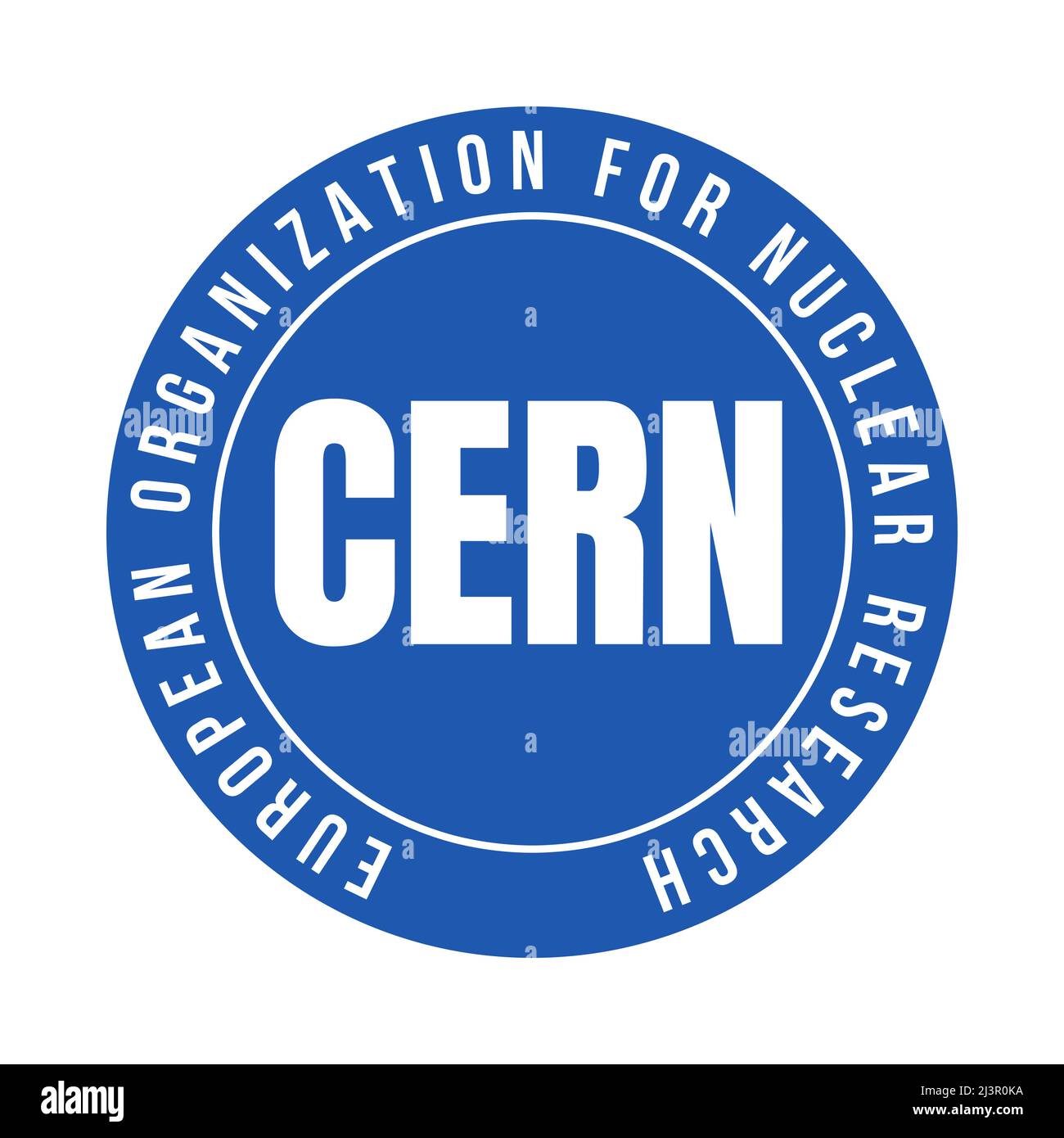 CERN symbol icon European organization for nuclear research Stock Photo