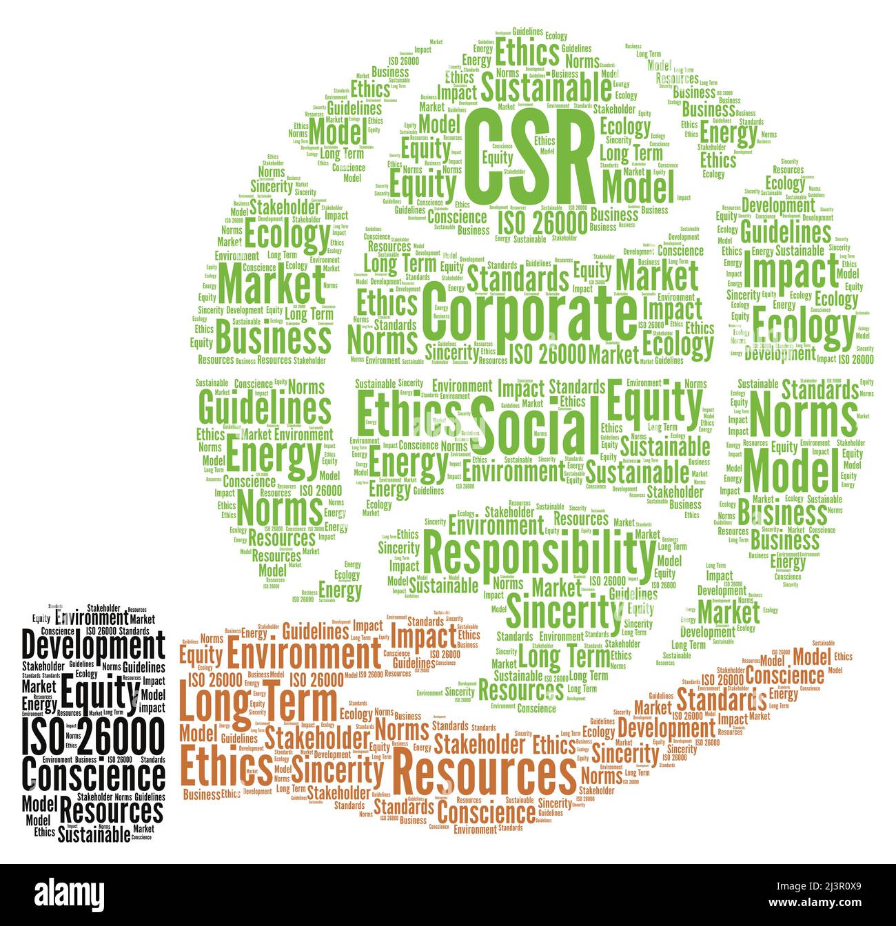 CSR corporate social responsibility word cloud concept Stock Photo