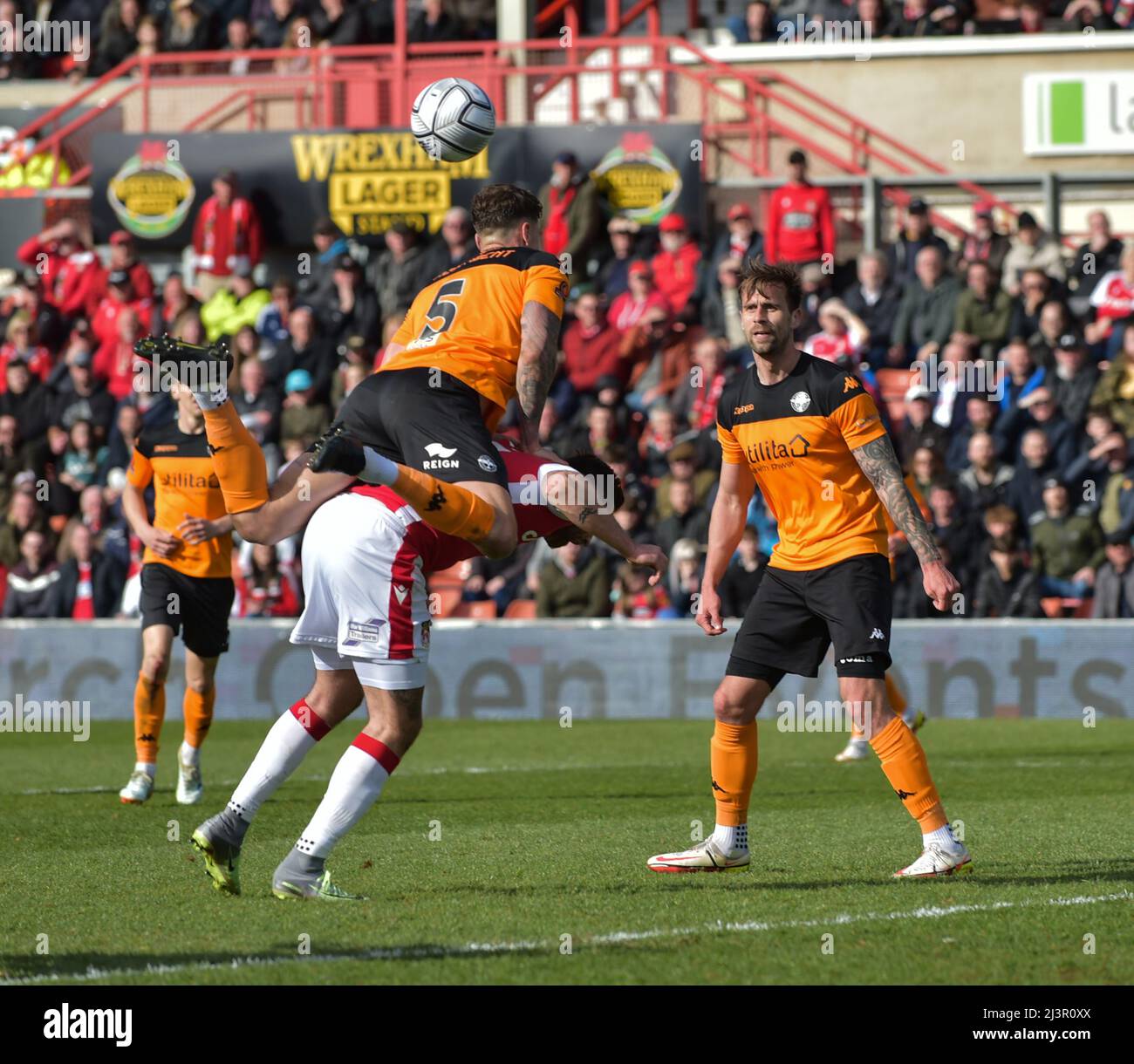 9 April 2022 Wrexham Wales . The Vanarama National League, Wrexham Play