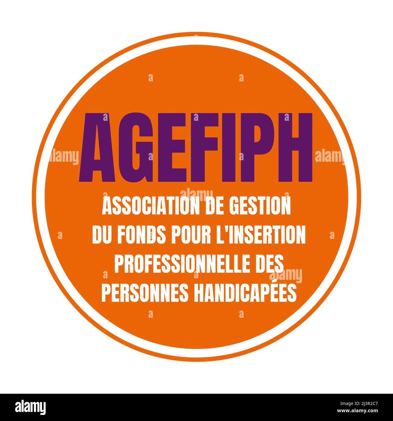 AGEFIPH association for the management of the fund for the professional integration of people with disabilities symbol in French language Stock Photo