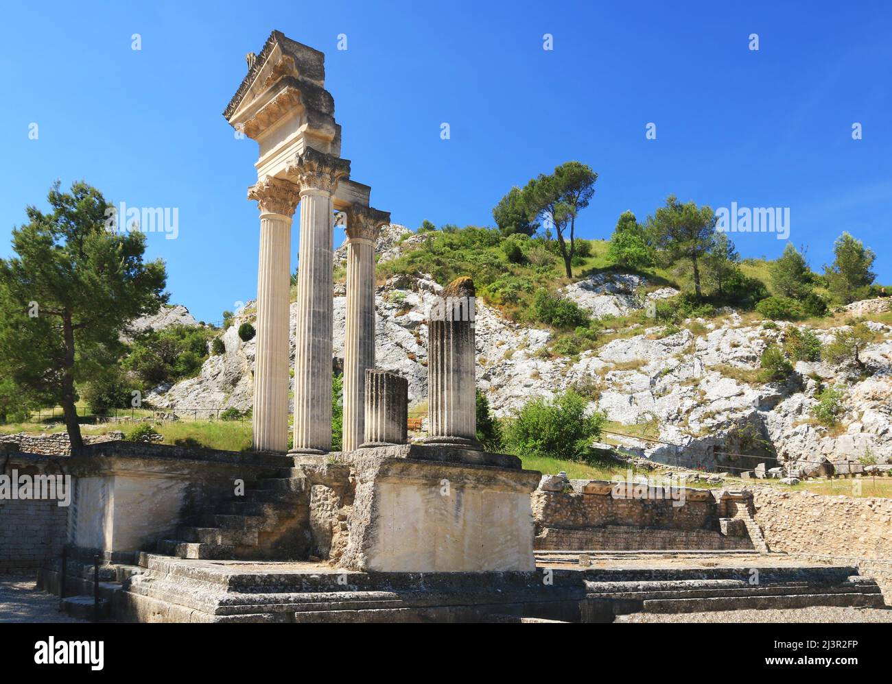 Ancient Roman remains in Saint-Rémy de Provence. Stock Photo